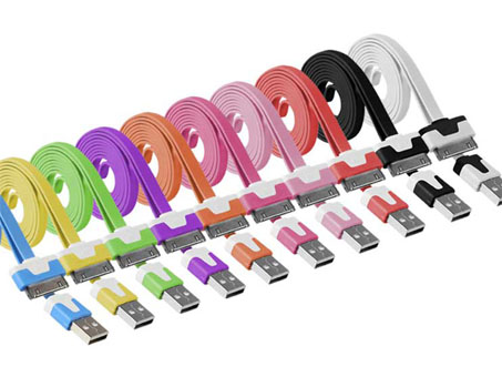 Flat,USB,2.0,Sync,Data,Charging,Cable,Cord,For,iPhone,4S,4,5,iPad2,3