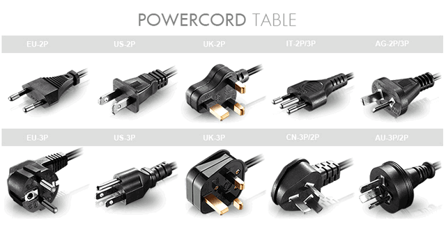 different power cord