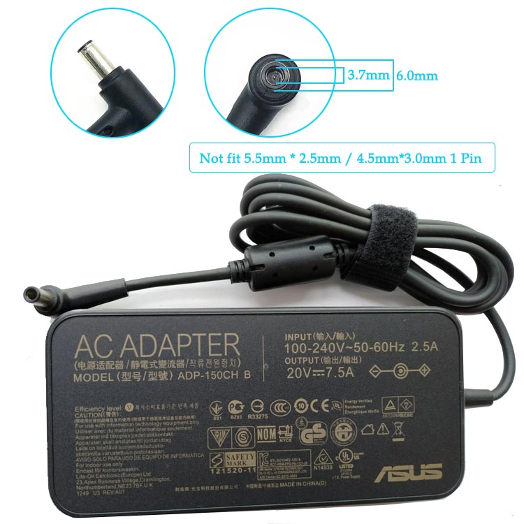 ADP-150CH B,FX95G,FX95D PC adaptateur pour Asus ROG Gaming G531GT-BQ012T FX505DT GTX1650 FX505DT-EB73 FX705DT/GTX165