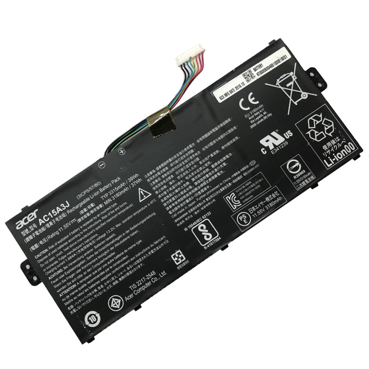 AC15A3J PC batterie pour Acer Chromebook 11 C735 C735-C7Y9 CB3-131 C738T R 11 R11 C738T CB5-132T Series