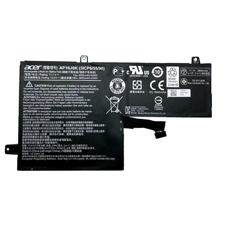 AP16J8K,3ICP6/55/90 PC batterie pour Acer C731