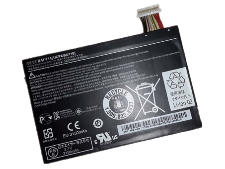 BAT-714 PC batterie pour Acer Iconia A110 Tab BAT-714 1ICP4/68/110 KT.0010G.001