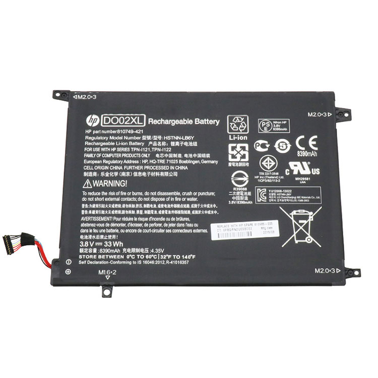 DO02XL,HSTNN-LB6Y,810749-421 PC batterie pour HP Pavilion x2 10