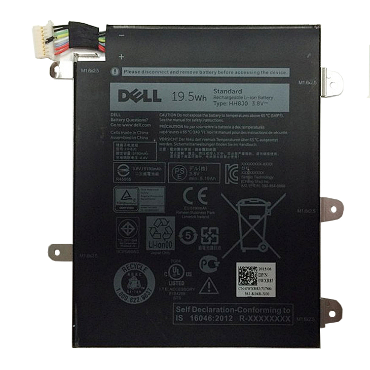 HH8J0,WXR8J PC batterie pour Dell HH8J0 Tablet Series Built-in