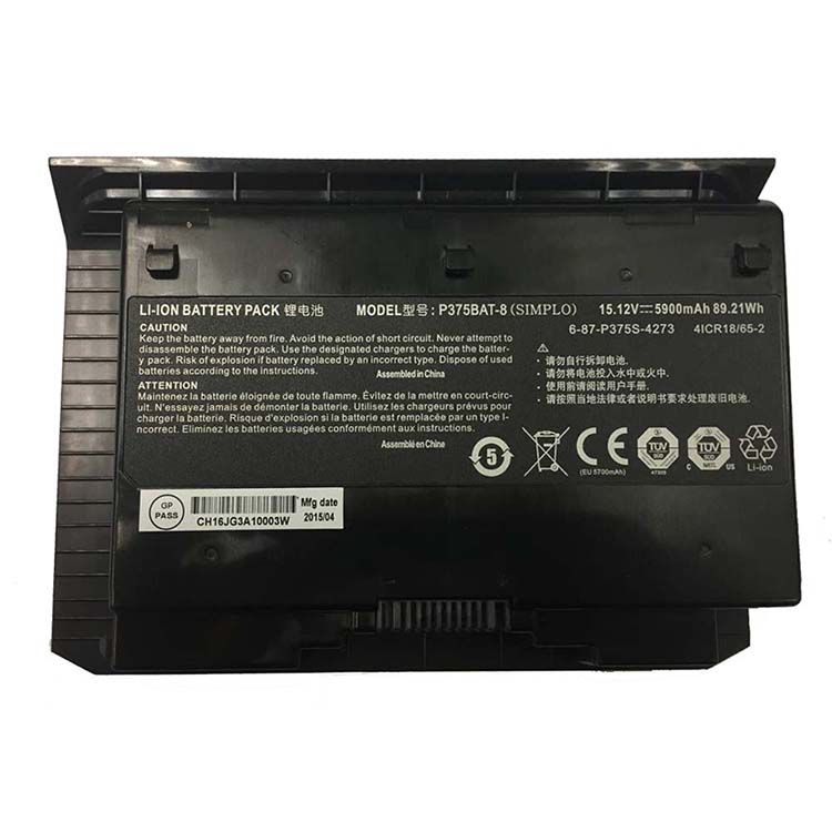 P375BAT-8,6-87-P375S-4271 PC batterie pour Clevo Sager X911 P375SM p375SMA