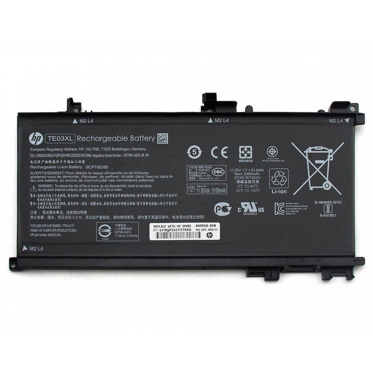 HSTNN-UB7A,TE03XL,TPN-Q173 PC batterie pour Hp Pavilion 15 UHD Omen 15