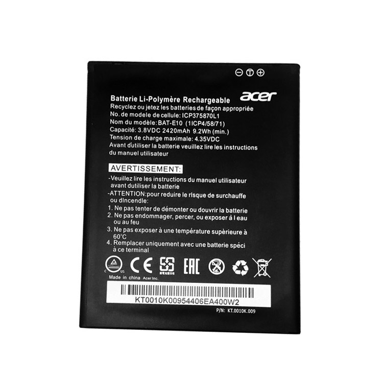 BAT-E10,ICP375870L1 smartphone batterie pour Acer Liquid Z530 Z530S T02