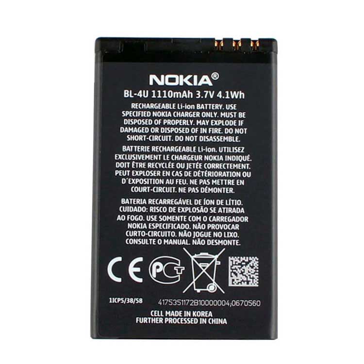 BL-4U smartphone batterie pour Nokia 3120 5330 5530 6212 6216 6600 Asha 206 210