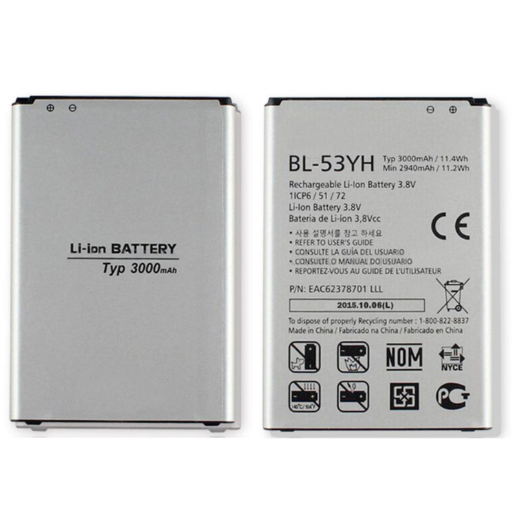 BL-53YH smartphone batterie pour LG G3 D855 D830 D850 VS985 F400 F460