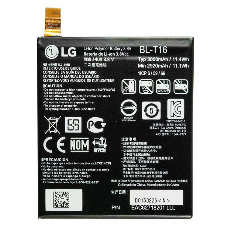 BL-T16 smartphone batterie pour LG G Flex 2 H950 H955 H959 LS996 US995