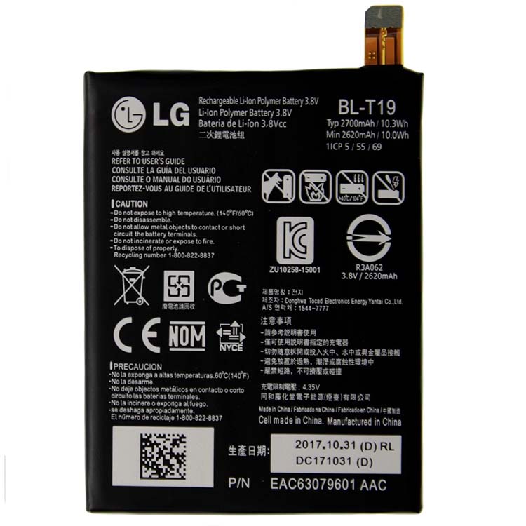 BL-T19 smartphone batterie pour LG H791 H798 H790 Google Nexus 5X L-T19 BLT19