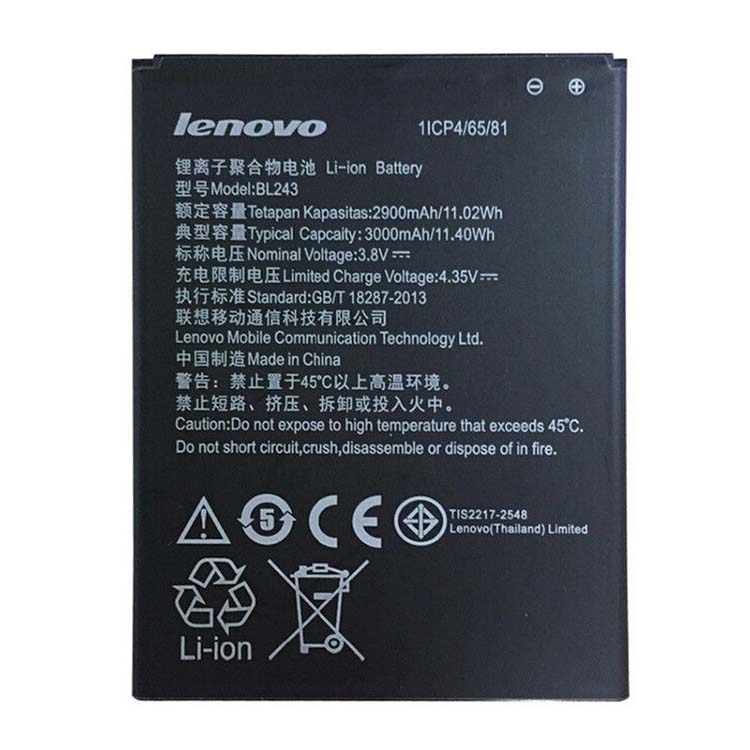 BL243 smartphone batterie pour lenovo a7000 lenovo k50 k50t