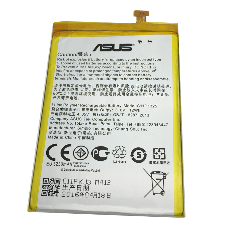 C11P1325 smartphone batterie pour ASUS ZenFone 6 A600CG T00G A601CG Bulk