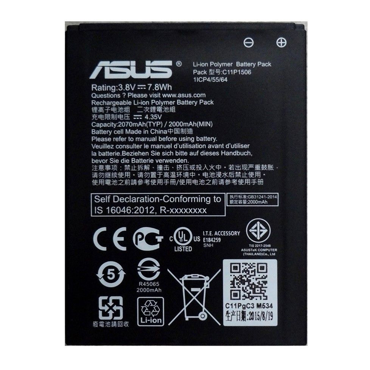 C11P1506 smartphone batterie pour Asus Zenfone GO ZC500TG Bulk