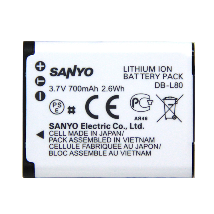 DB-L80 smartphone batterie pour SANYO VPC-CS1 CG20 CG88 CG100 CA100 GH1 GH3