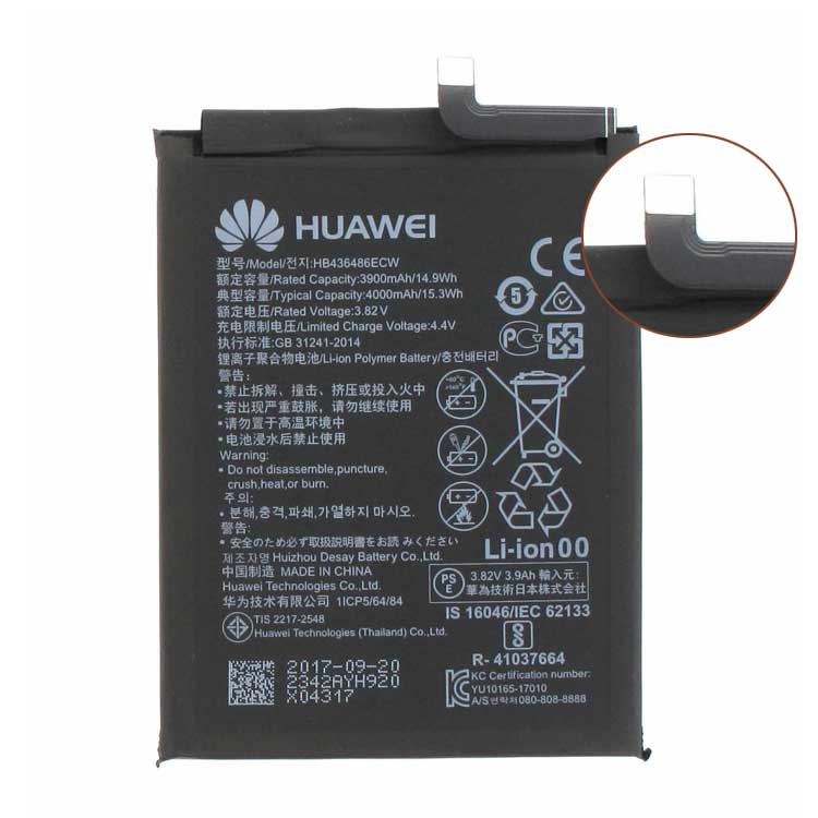HB436486ECW smartphone batterie pour Huawei Mate 10 Mate X ALP-AL00