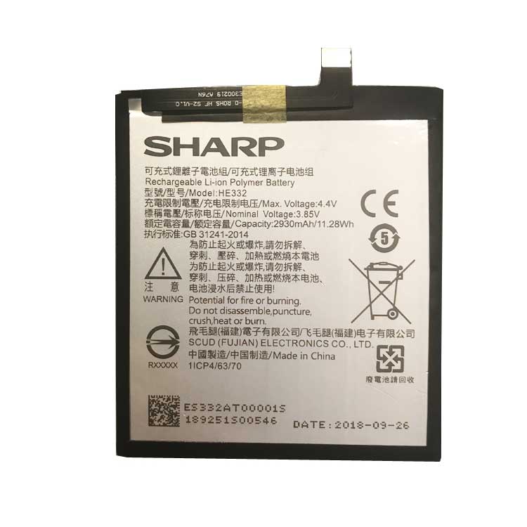 HE332 smartphone batterie pour Sharp Aquos S2