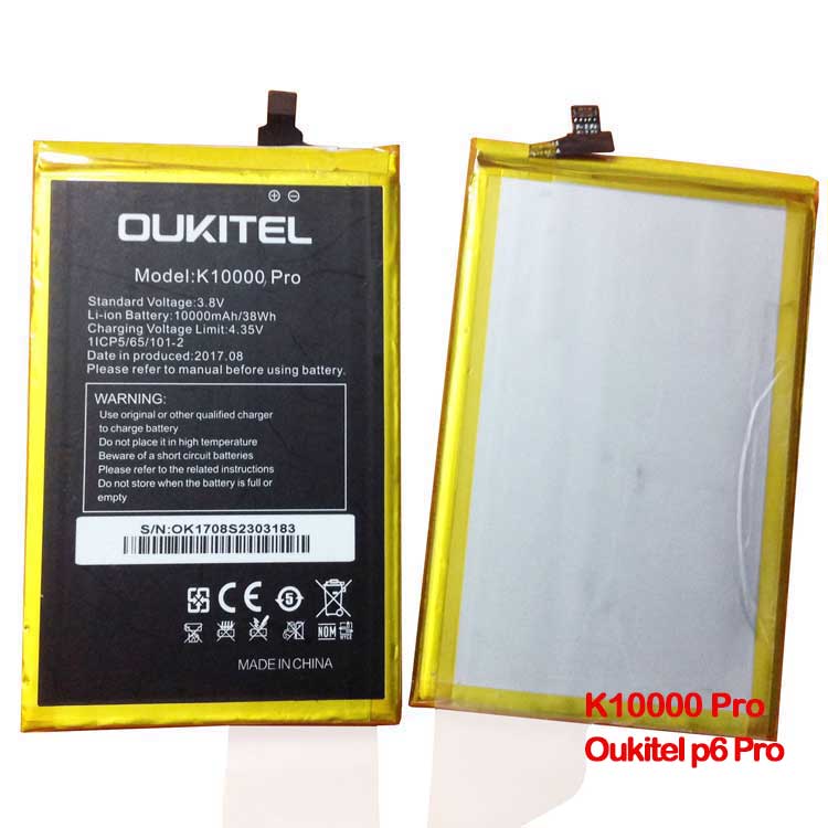 K10000 Pro smartphone batterie pour Oukitel p6 Pro