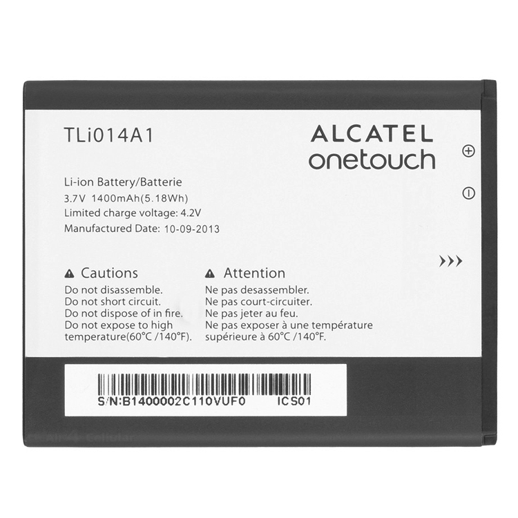 TLi014A1 smartphone batterie pour Alcatel One Touch OT4010/D OT 4030/D/A OT 5020
