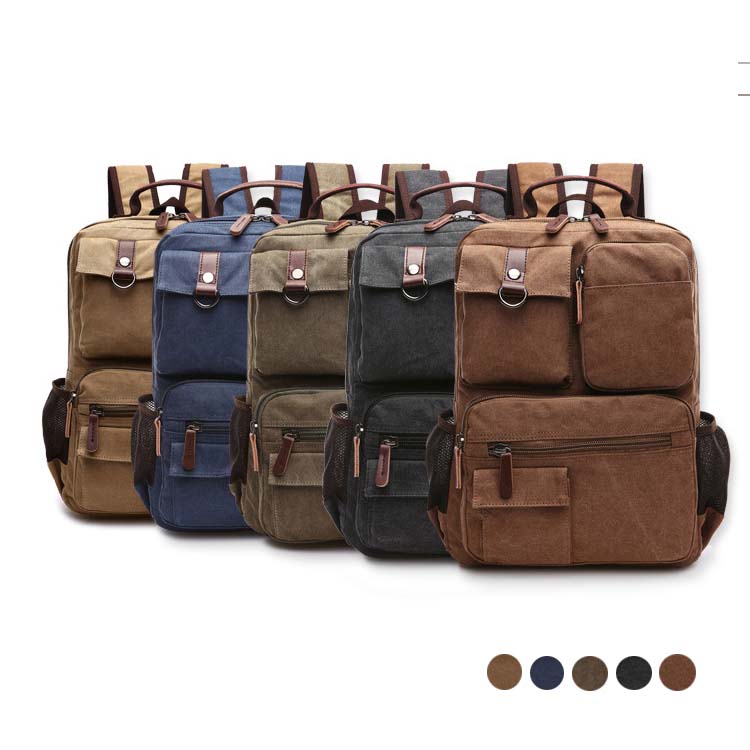 Vintage Casual Backpack School Bag Laptop Backpack Multi Pockets Travel Sports Rucksack Fits 14'' Laptop