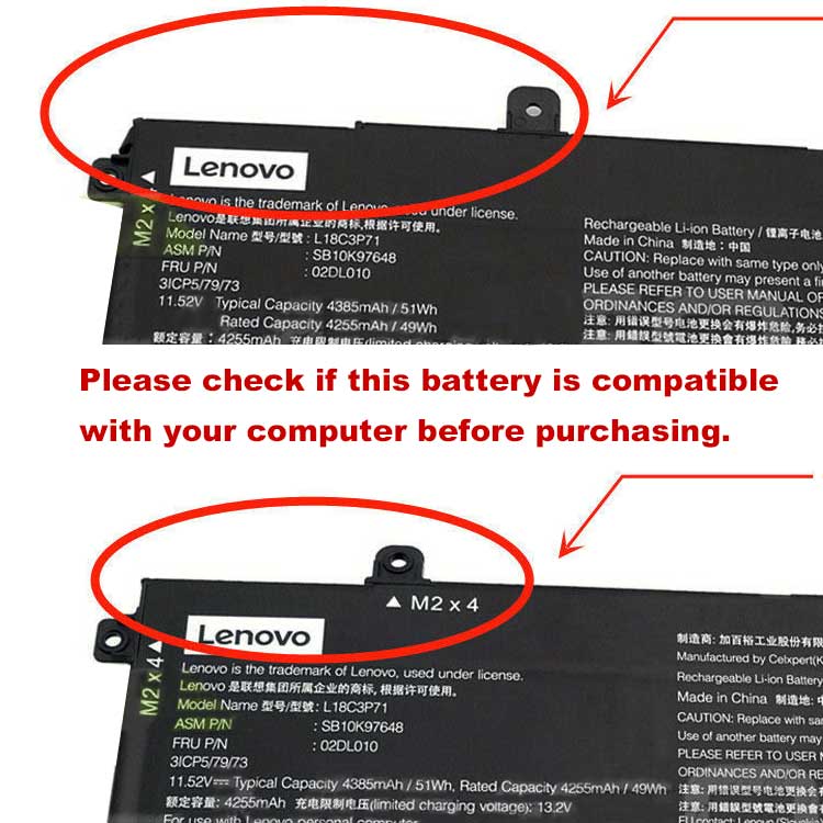 LENOVO L18M3P73 Batterie ordinateur portable